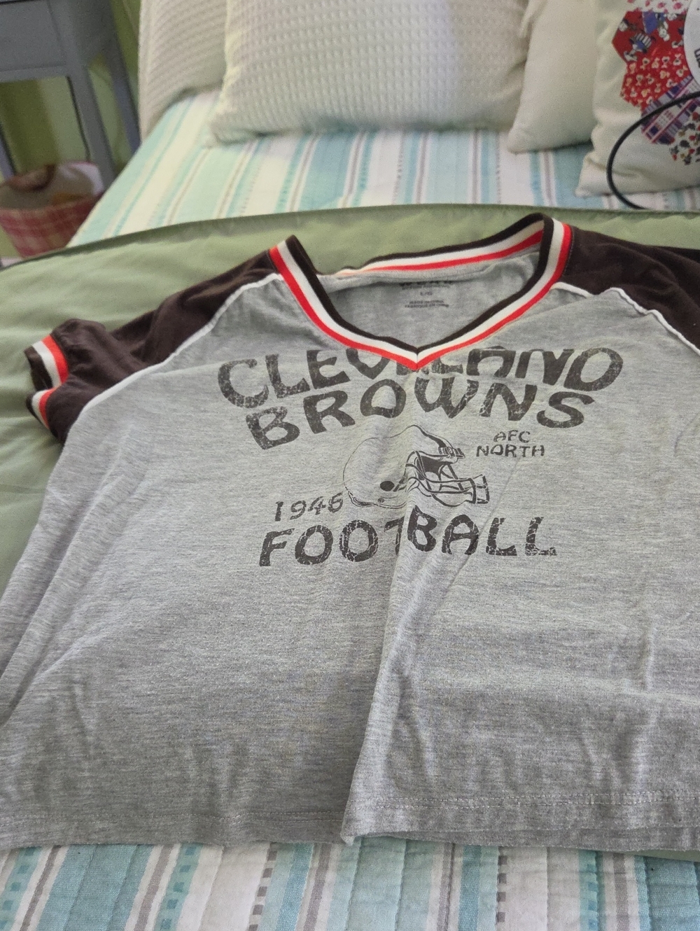 Who What Wear Gray and Brown Cleveland Browns Kids Tee